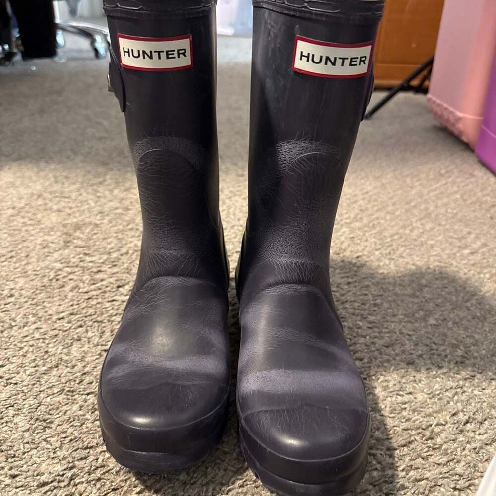 Hunter Original Short Rain Boots in Navy Blue 4
